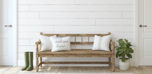 image of a bench in a farmhouse mudroom